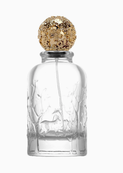 Botella de Perfume de vidrio redondo de alivio decorhj-212-100 ml